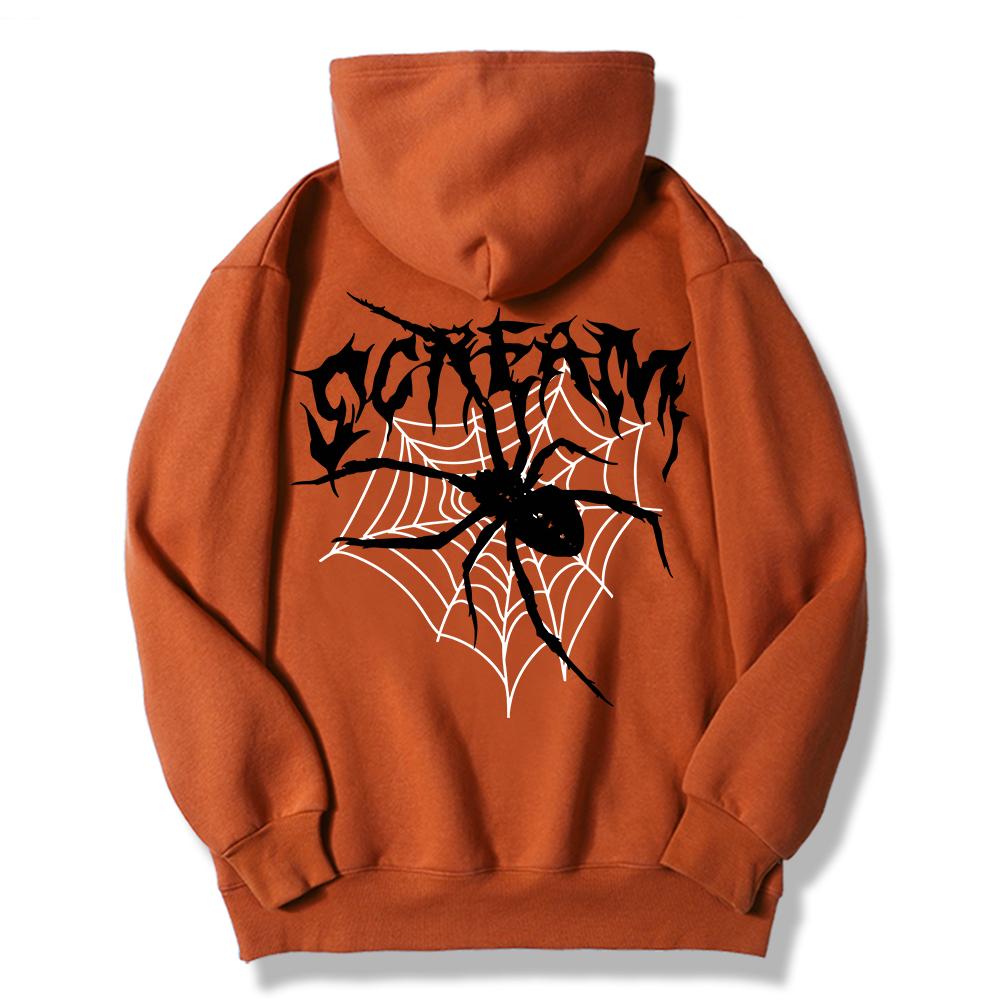Scream Spiders & Cobwebs Printing Women Hoodies Harajuku Oversize Hoody Fashion Loose Clothing Comfortable Sweatshirt Female