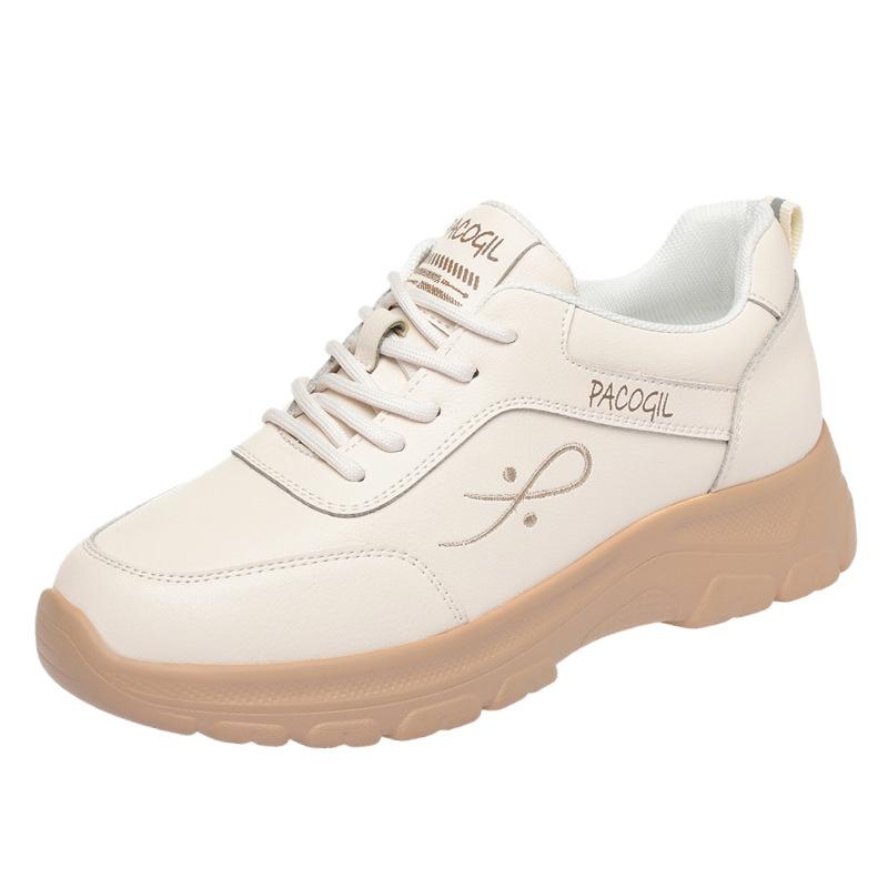Fashion Thick-Soled Casual Sneakers For Women In Spring Autumn Middle-Aged Women's Versatile Travel White Shoes Soft Sole Mother's Shoes