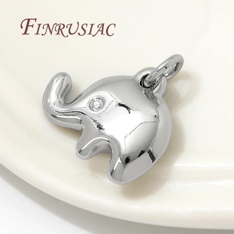 18K Gold Plated Brass Elephant Shape Charms For Earrings Accessories Trendy Charm Pendants For Necklace Making DIY Findings