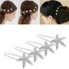 5/10PCS Fashion Cute Elegant Woman U-shaped Starfish Hair Clip Pin Wedding Bride Girl Pin Hair Comb Hair Ornaments