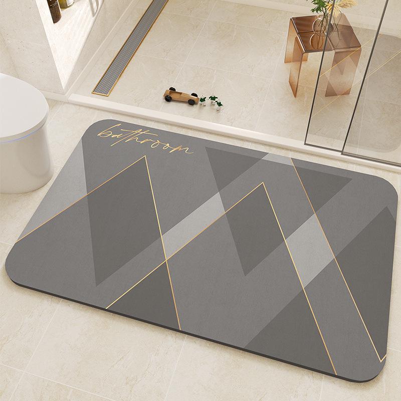 Geometric Diatom Mud Bathroom Mat - Dirt & Wear Resistant, Easy-to-Clean, In Stock