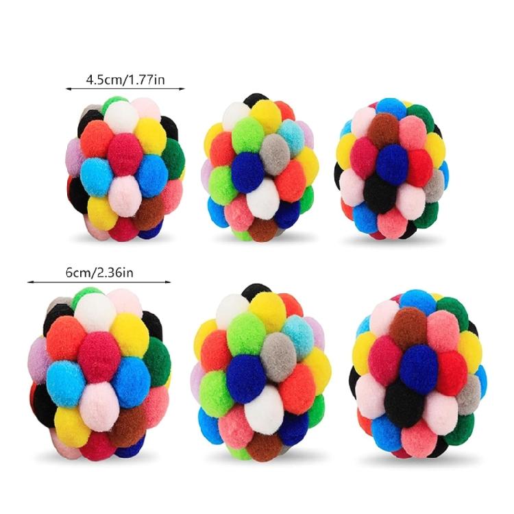Cats Teething Toy Colorful Ball Shape for Kitten Chew Better Attract Cats