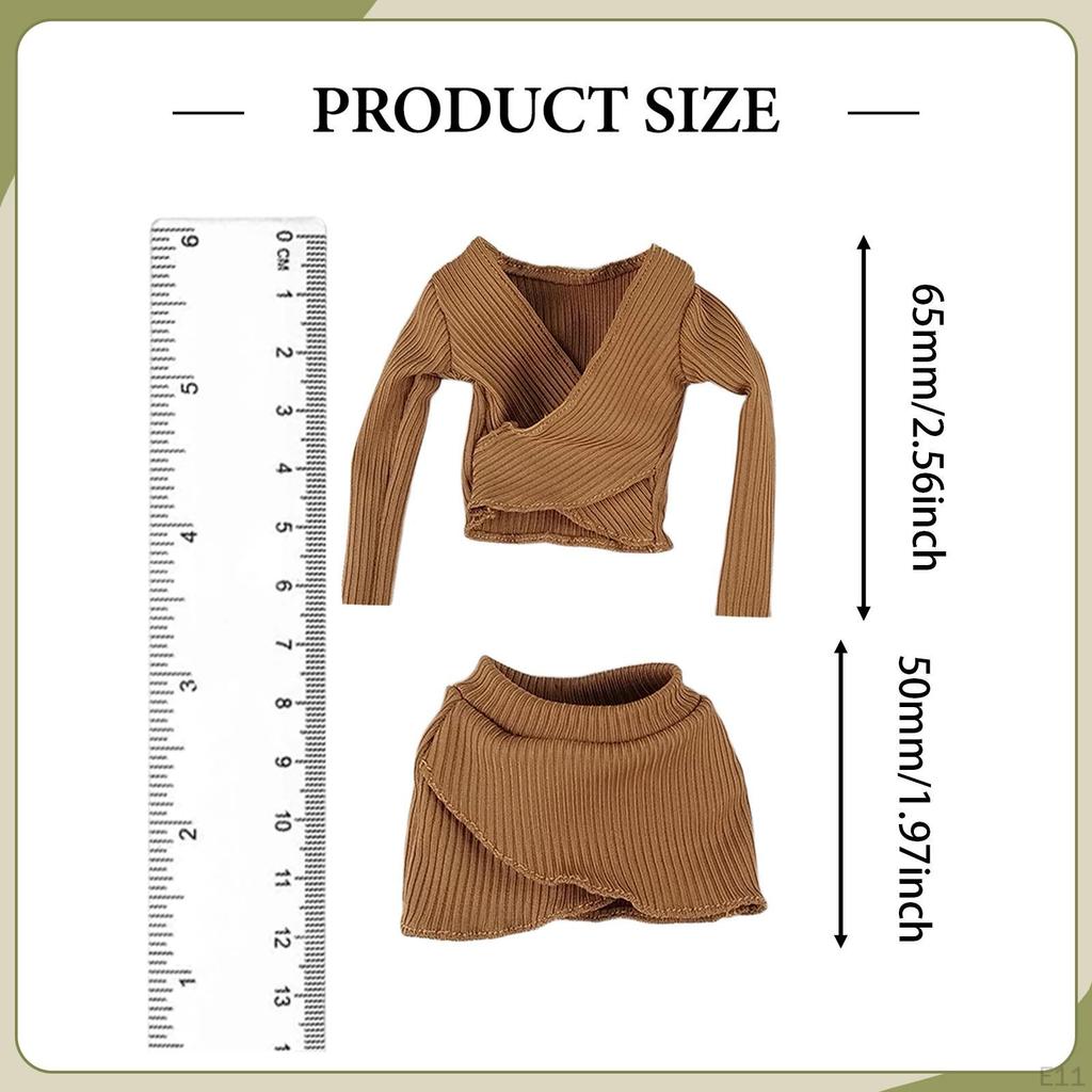 1:6 Female Crop Tops Action Figure Clothes Fashion Handmade Cosplay Long Sleeve Top for 12''