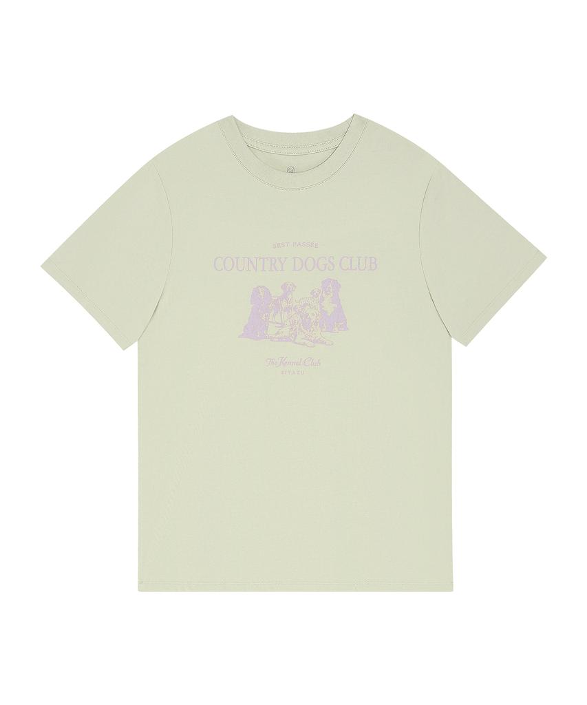 Siyajyu Sitp5296 Country Dogs Club Short Sleeve T-Shirt_Khaki Beige