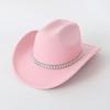 Panama top hat European and American western cowboy top hat three-dimensional colored diamond wedding ball jazz hat felt hat