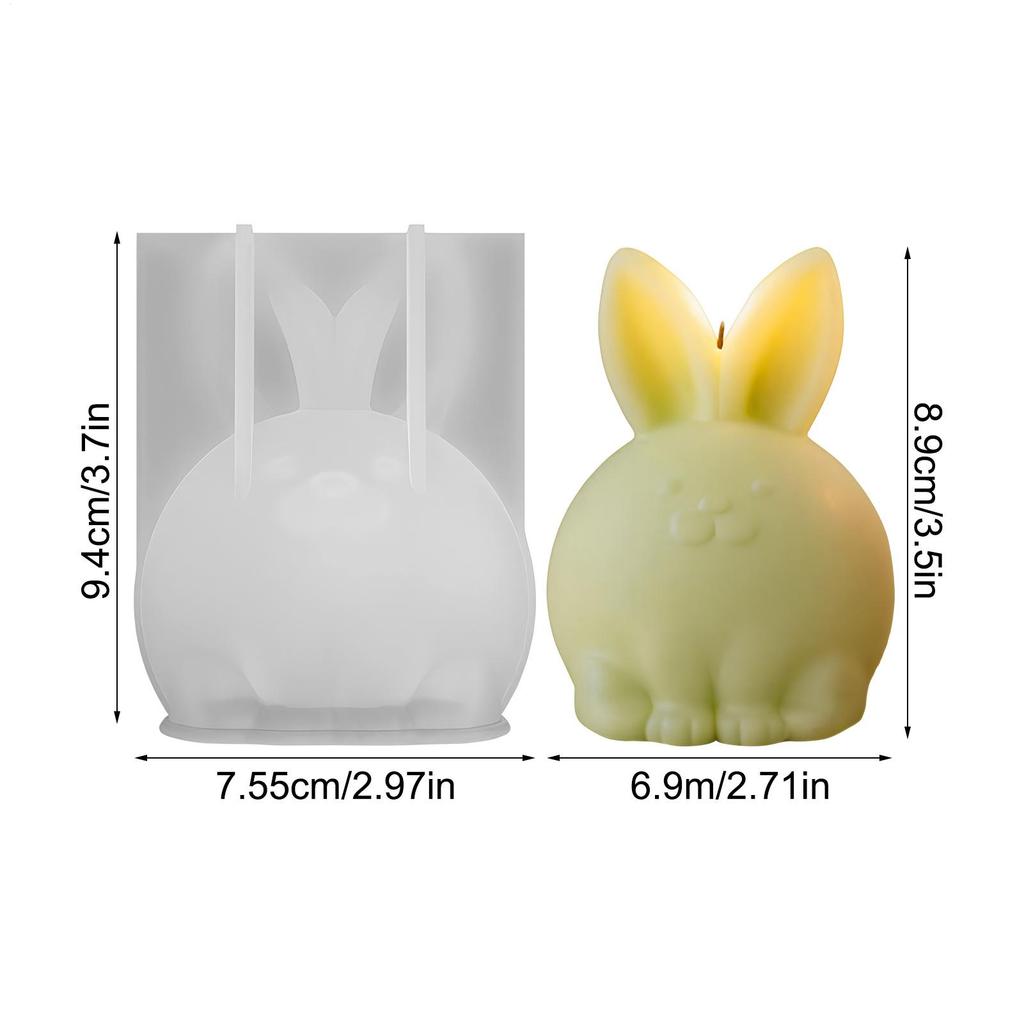 DIY Easter Cute Fat Little Bunny Mold Aromatherapy Candle Rabbit Shaped Gypsum Mold Easter Bunny Candle Casting Mold