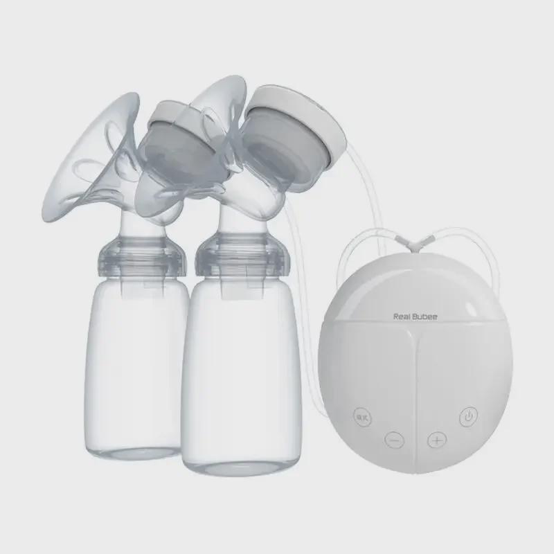 

Настоящий двойной электрический молокоотсос Bubee: Сильное всасывание и автоматический массаж для послеродовой лактации белый