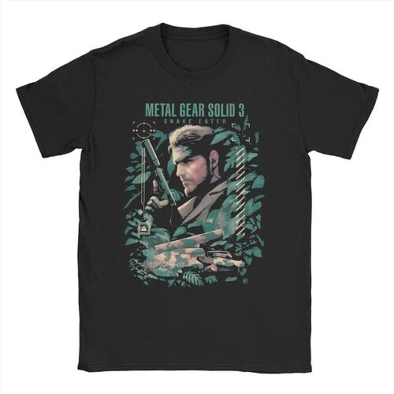 2025 Men's Women's MGS1 Solid Snake Game T-Shirt Metal Gear Cotton Top Funny Short Sleeve O-Neck T-Shirt Classic T-Shirt