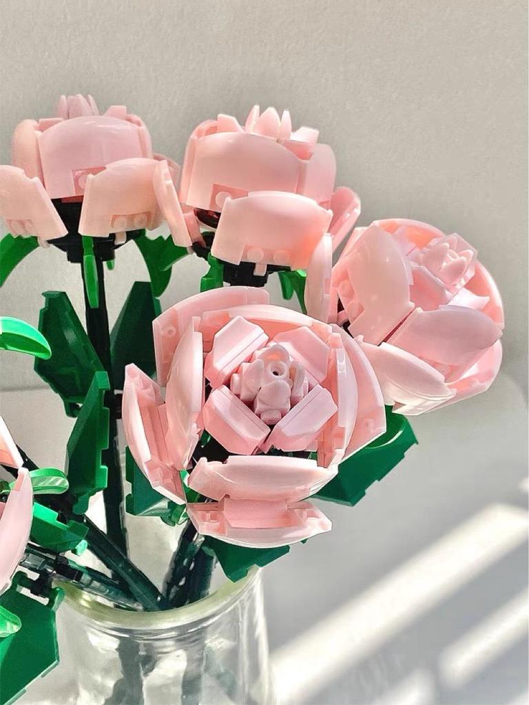 Goddess Festival Rose Building Blocks: DIY Handmade Flower Arrangement Kit with 38 Preserved Flowers