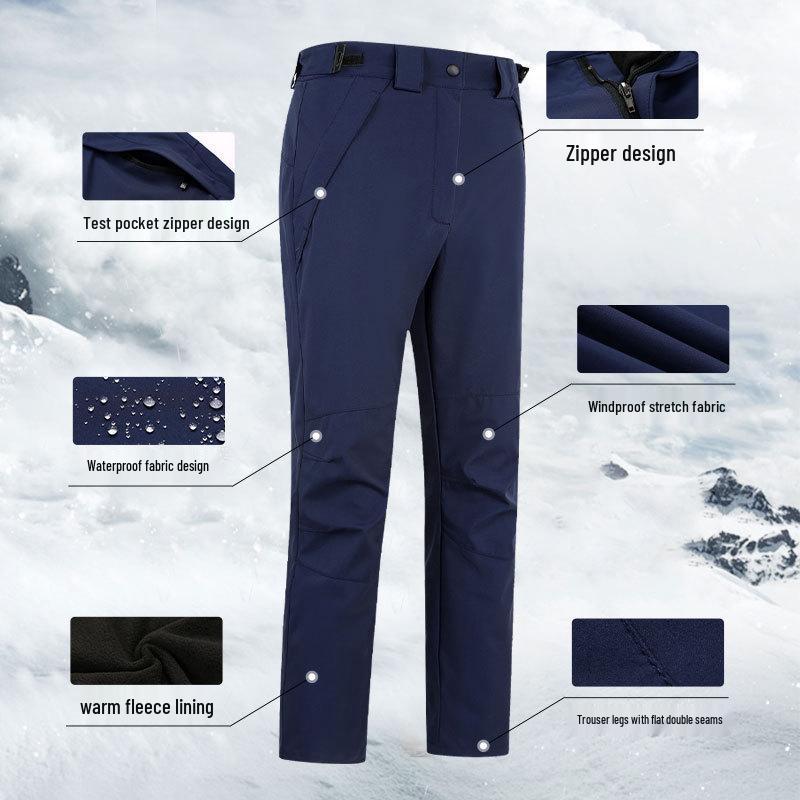 Unisex Waterproof Fleece-Lined Detachable Hiking & Ski Pants