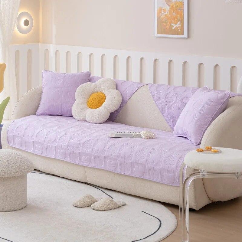 Four Seasons Universal Sofa Cushion Living Room Non-slip Sofa Cover Cotton Fabric Art Couch Cover Cushion Leather Sofa Cover