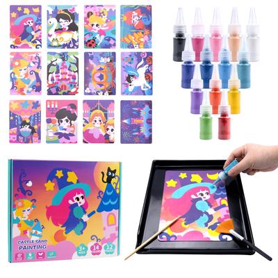 DIY Sand Painting Princess Animals Unicorn Series Sand Painting Cards Sand Art Kit Montessori Toys Educational Toys Kids Gifts