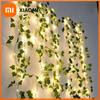 Flower Green Leaf String Lights Artificial Vine Fairy Lights Battery Powered Christmas Tree Garland Light for Weeding Home Decor