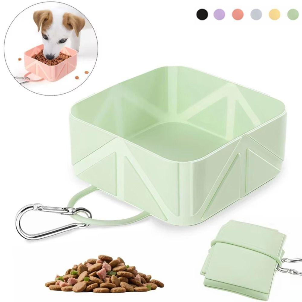 Silikon Faltbare Hundenapf Auslaufsicher Leicht Katze Faltnapf 500ML Mit Karabiner Faltbarer Haustier Reise Napf Picknick