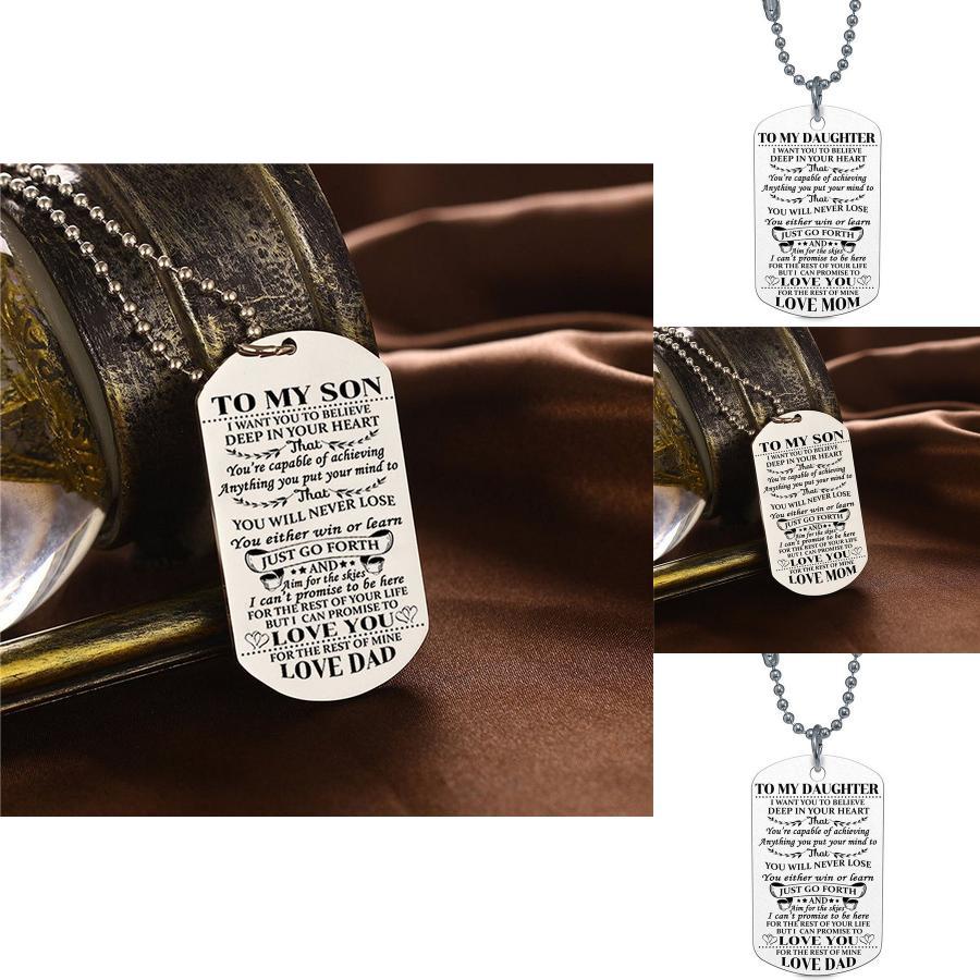 Stylish Fashion Necklace Dog Tag For My Son Daughter Dad Mom Ideal Birthday Gift