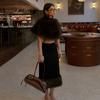 2 Piece Sets Fur Feather Skirts Outfits Women 2026 New Cover Up Shawl Top And Long Skirt Sets Elegant Streetwear Skirts Suits