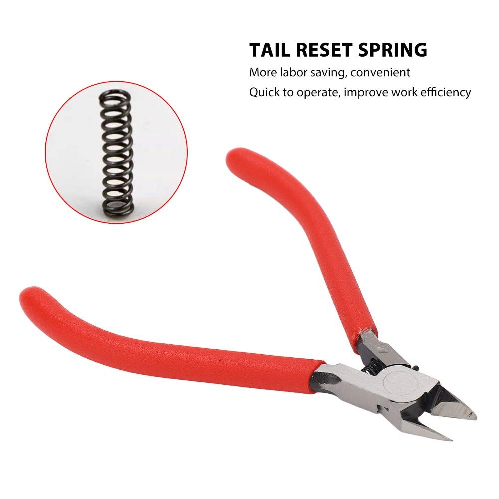 Chrome-Vanadium Steel Side Cutters Reset Spring Wire Cutting Pliers  For Electronics Repair
