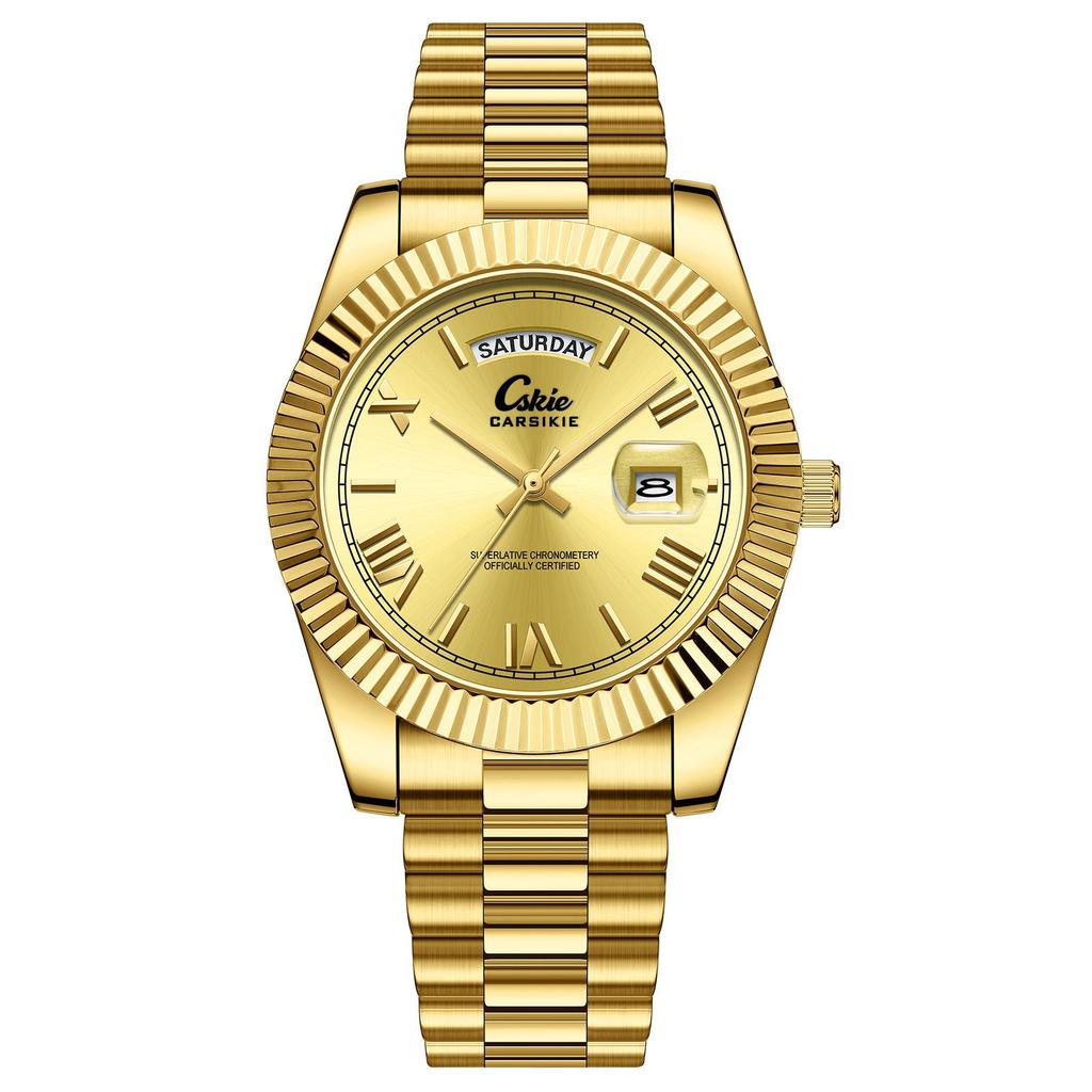 Swiss Brand Ultra-Thin Men's Steel Band Business Watch - High-End Waterproof Design