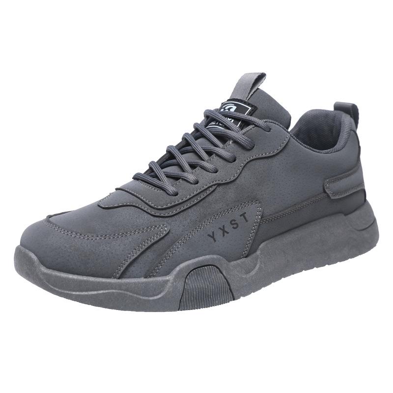 Men's Versatile Leather Lace-up Casual Sneakers - Breathable, Comfortable, Non-slip for Spring & Autumn 2025