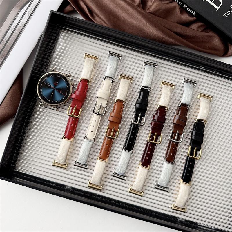 Dressy Leather Strap for 18mm 20mm 22mm huawei watch GT6 41MM xiaomi oppo Slim Genuine Leather Band Bracelet for huawei watch Fit Fit2 Fit3 Fit4 band