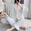 Long-sleeved Island Velvet Pajamas Autumn and Winter Women's Warm, Comfortable, Sweet, Elegant and Cute Loungewear Two-piece Set Can Be Worn Outside