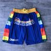 Basketball Shorts With Embroidered NBA Team Logos Super Sonic 76ers Lakers Rockets Magic Raptors Ultrafine Fiber Sport