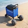 Beach Cart with Large Wheels for Sand, 75kg Load Capacity, Heavy Duty Folding Beach Wagon with 300 mm Balloon Wheels, Storage Bag, 845-1140 mm