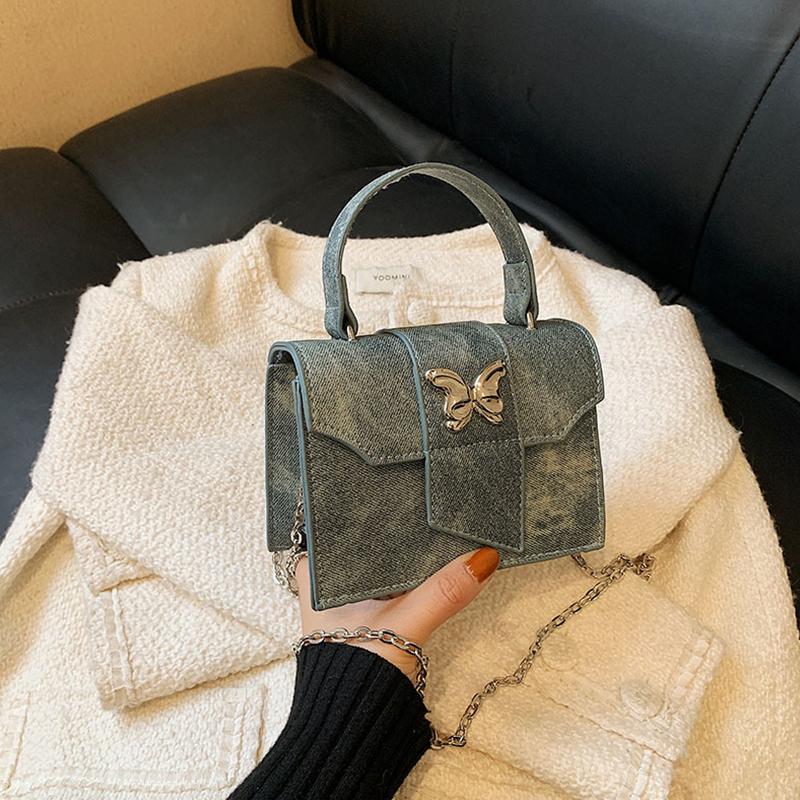 

Женская сумка через плечо S, модная ручная сумка через плечо, маленькая квадратная сумка на цепочке зелёный