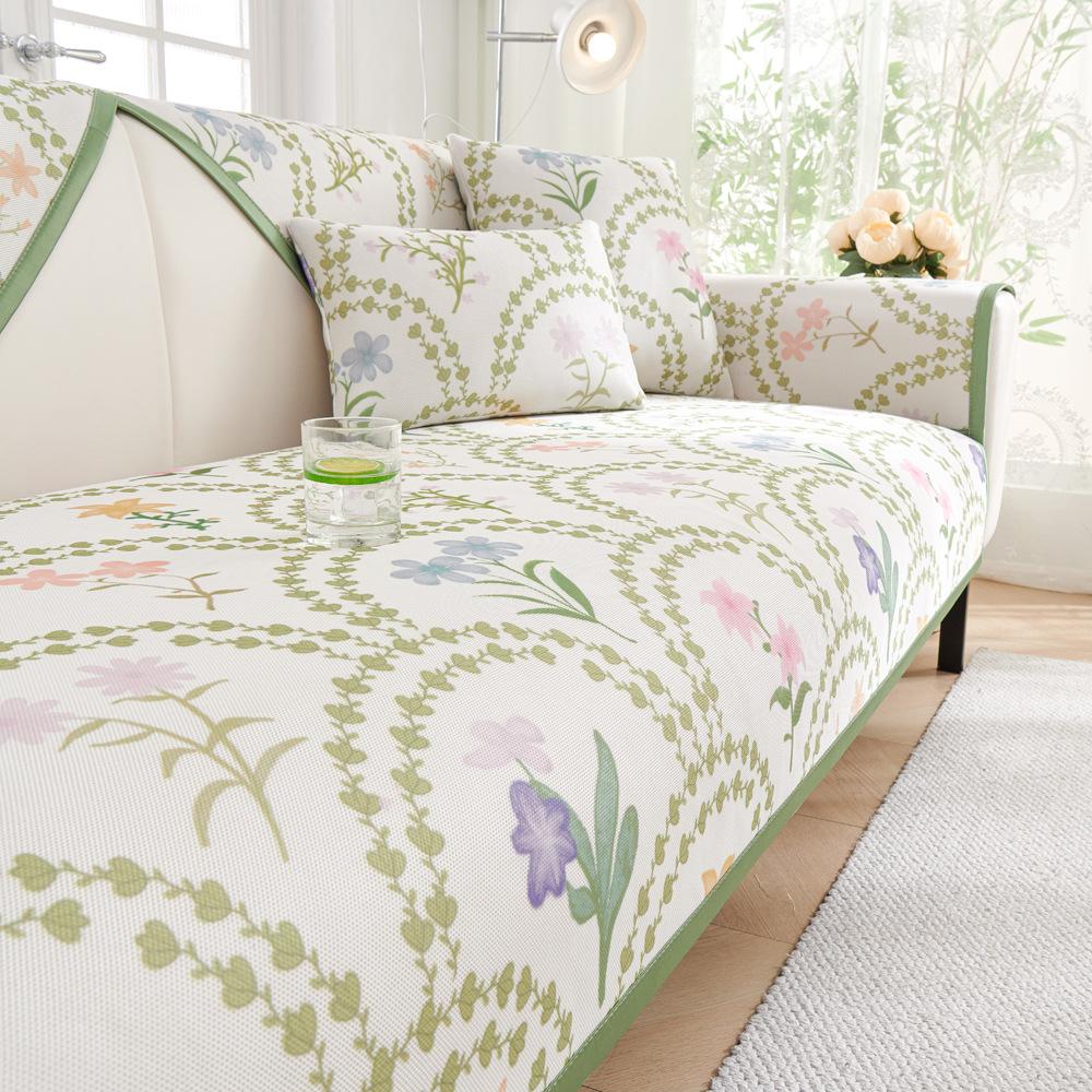 Summer Sofa Cushion New  Summer Ice Silk Mat Seat Cushion Non-Slip Leather Sofa Cover Cover Cloth Ice Cushion
