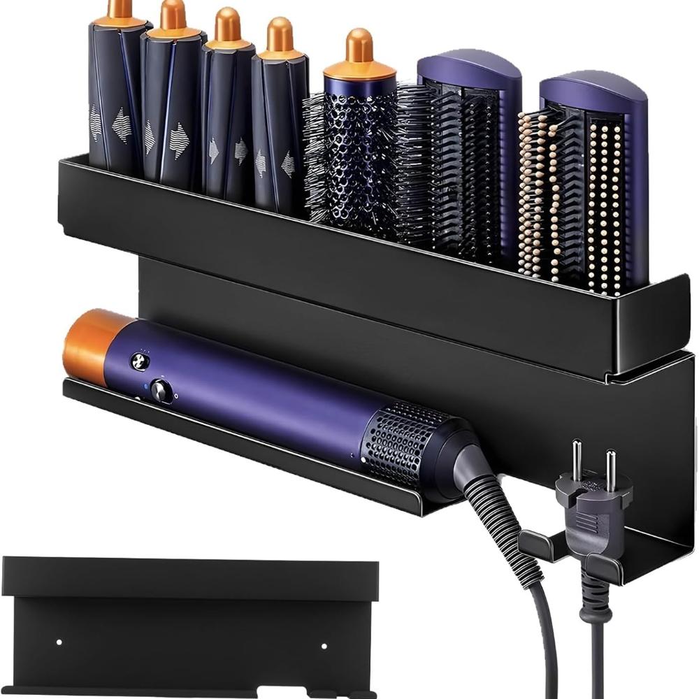 Hair Dryer Holder Wall Mount for Dyson - Hair Straightener Holder for Curling Irons Styler Attachments, Hairdryer Organizer Stand Storage Rack