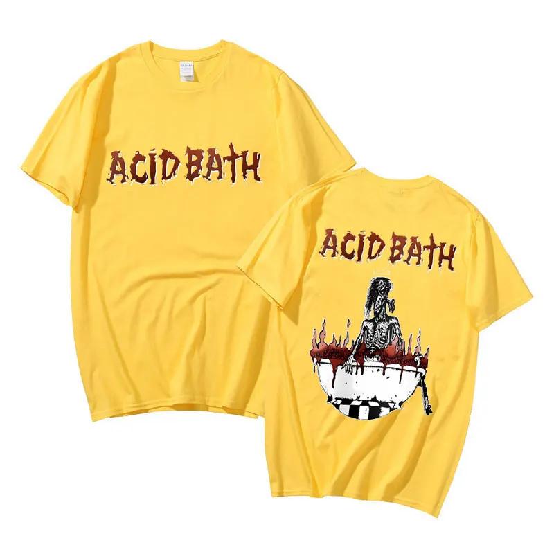 Rock Band The Acid Bath Demos Album Double Sided Print T-shirts Men Vintage Gothic T Shirt Summer Male Casual Oversized Tshirt