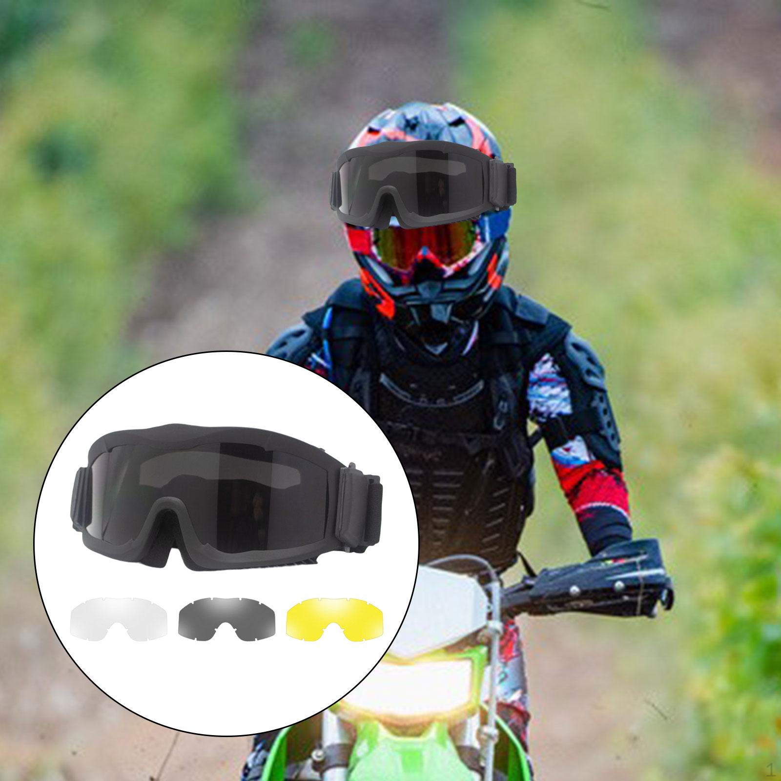

Motorcycle Goggles Impact Resistant Skiing Glasses for Cruiser Ski Balck Frame