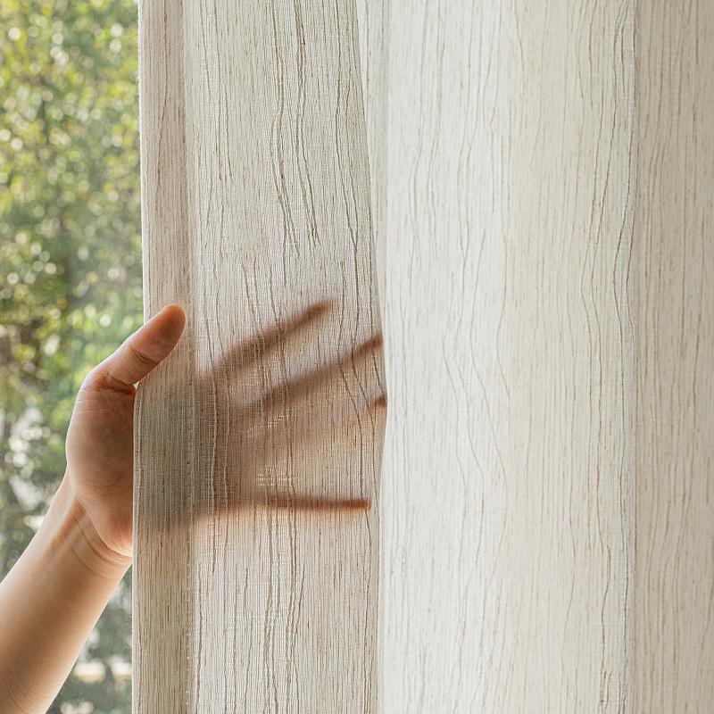 Light-Filtering White Sheer Curtain Fabric for Living Room, Bedroom & Balcony