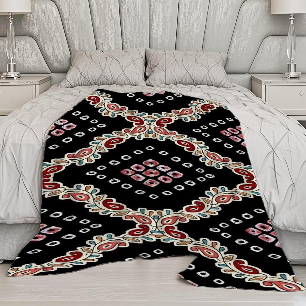 Paisley Pattern Blanket Microfiber Flannel Cover Blanket Bedroom Living Room Sofa Soft And Comfortable Home Decoration