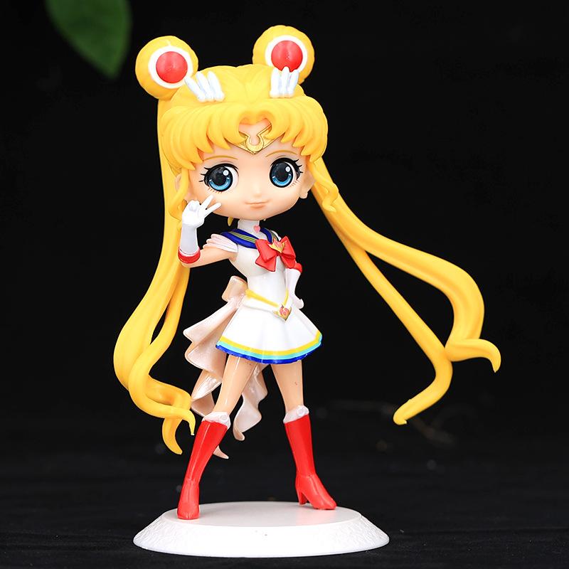 23cm Anime Sailor Moon Action Figure Doll Princess Serenity Cake Ornaments Collection PVC Tsukino Usagi Figure Model Toys Gifts