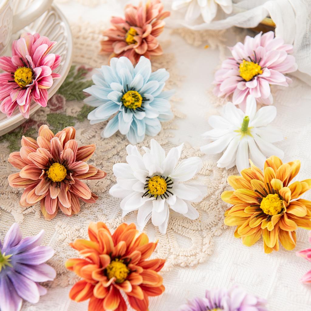10/20PCS Small Daisy Artificial Flowers Home Room Table Decor Wreaths Wedding Bridal Accessories Clearance Headwear Brooch Gifts