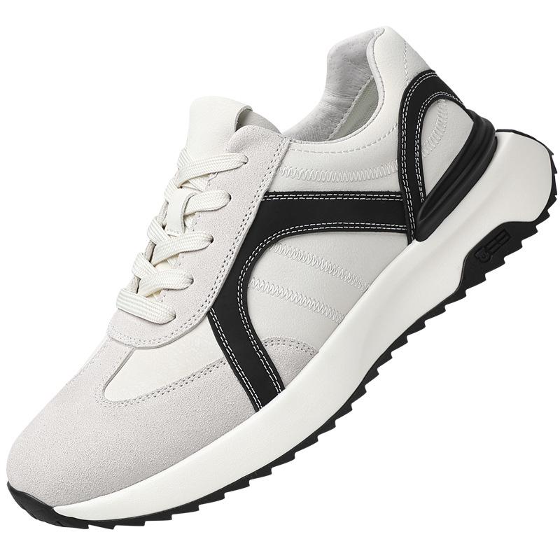 Men's 8cm Height-Boosting Korean Style Casual Skate Sneakers