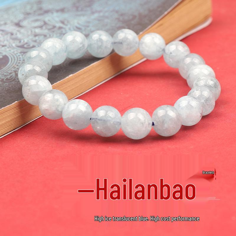 

Aquamarine Simple Classic Women s Bracelet - Single Circle Ice Type 8mm beads