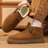 Winter New Buckle Snow Boots Velvet Thickened Warm Bread Shoes Thick-soled Cold-proof and Non-slip Cotton Shoes