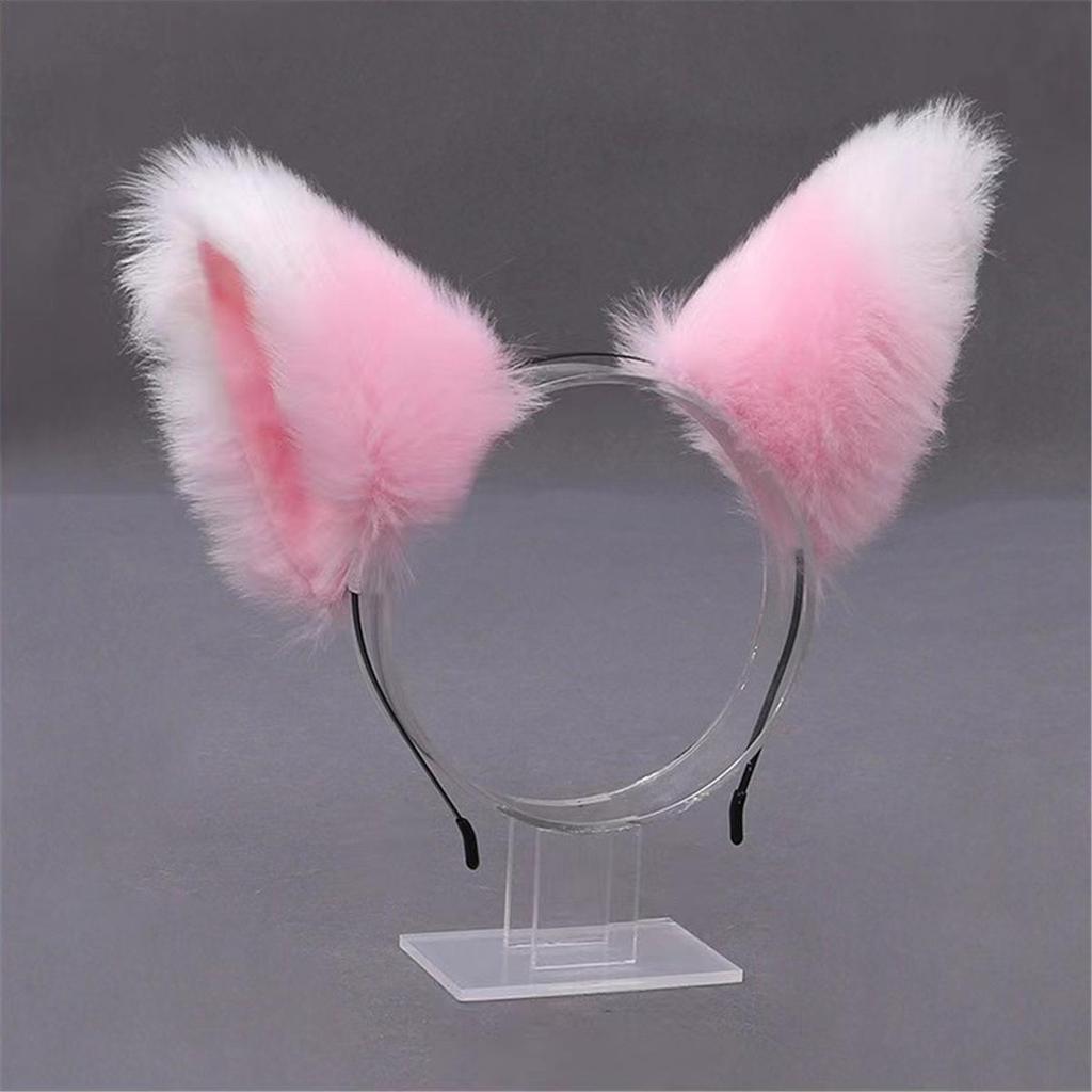 Diadema y pinzas con orejas de animales: Gato, zorro, perro lobo con cascabeles: accesorios para el cabello de cosplay para mujeres.
