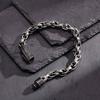 Chunky Twisted Chain Bracelets for Men Boys,Stainless Steel Antique Grey Handmade Wristband,Rock Punk Jewelry Gifts