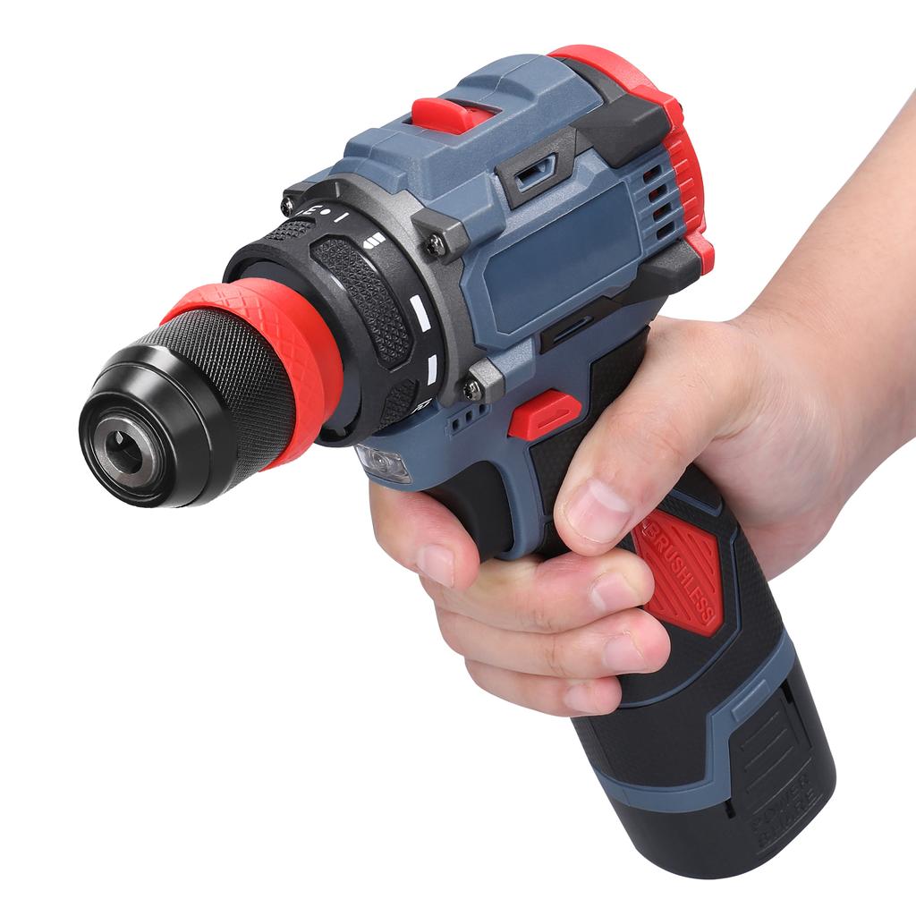 16.8V 2in1 Trapano al Litio Avvitatore Elettrico Utensile Elettrico Multifunzione Coppia 45Nm Motore Brushless Pratico Vite
