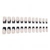 24 Pieces Of Manicure, Simple And Advanced Temperament, Black Edge French Nude Medium And Long Square Wearing Armor