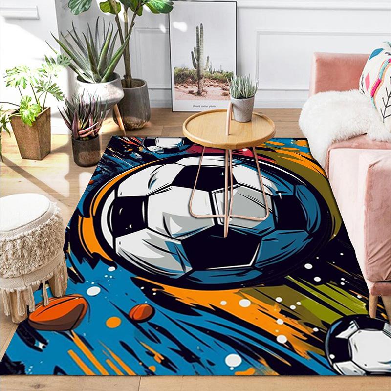 Soccer Art Rug Floor Mat for Living Room or Bedroom Soft and Comfortable Carpet a Gift for Birthday and Holiday.MFF0918637