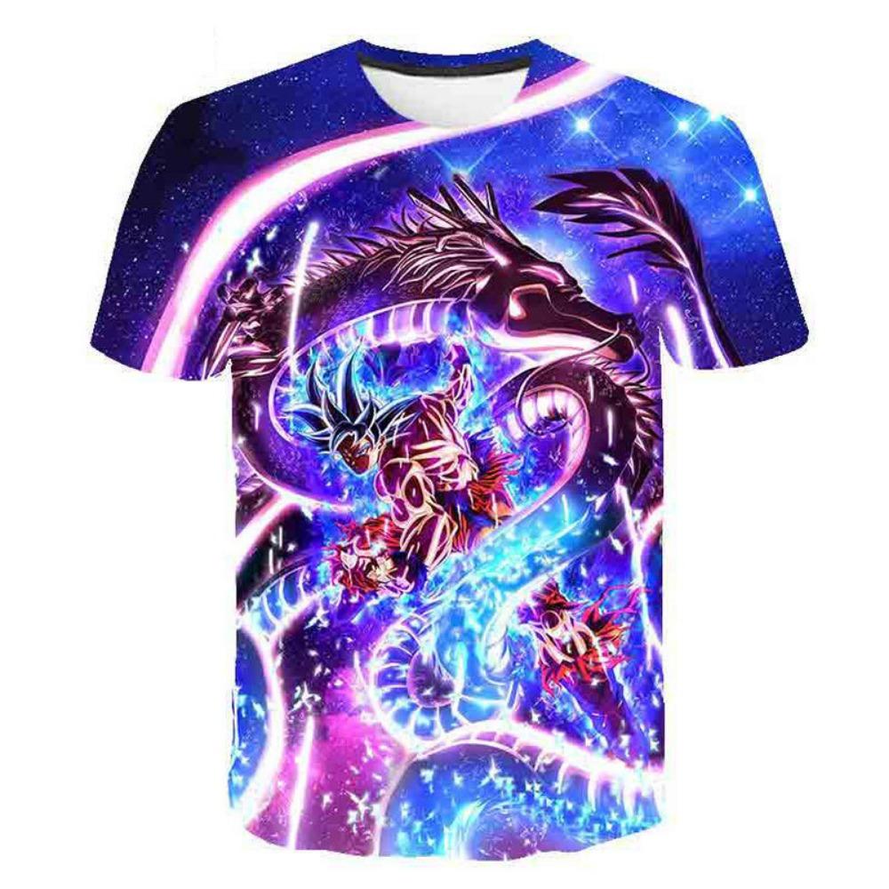 Children's Dragon Ball Series 3D Digital Printed Boys' Casual and Comfortable Round Neck Short Sleeved T-shirt