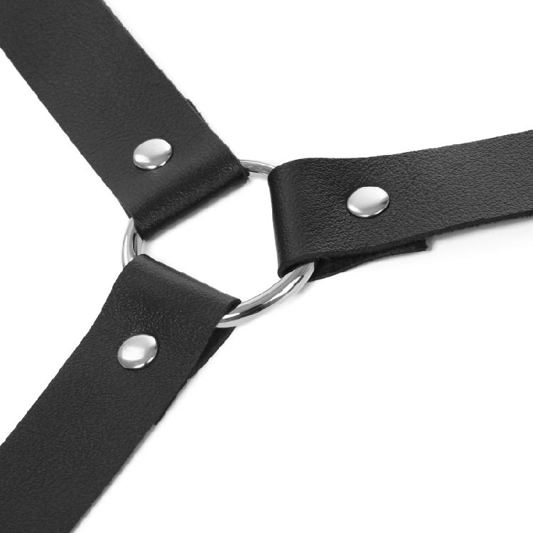 Gothic Punk Accessory Straps PU Leather Party Suspenders With Metal Rings For Fashion Individual Expression