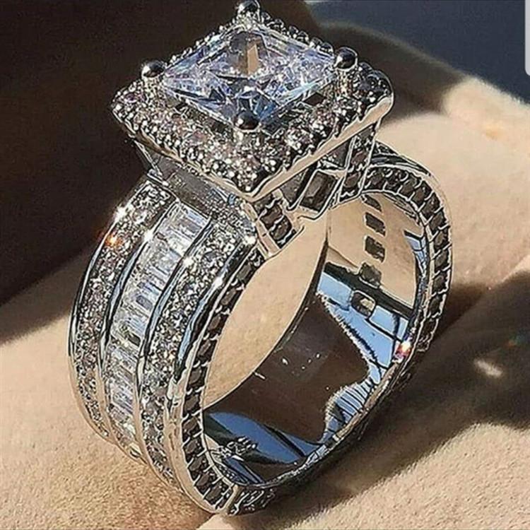 

Серебряное модное женское кольцо, мода на помолвку 5
