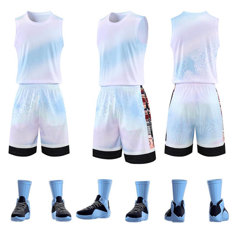 Men's Summer Training Basketball Tank and Shorts Set with Custom Printing