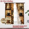 2D FLAT PRINTING 2pcs Curta (easter Decor) Coffee Time Art Display Modern Curta&Drapes 100% Polyester Curta Eid