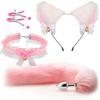 Cute Fox Tail Anal Plug Bow-Knot Soft Cat Ears Headbands Collar Erotic Cosplay SM Sex Toys for Female Male